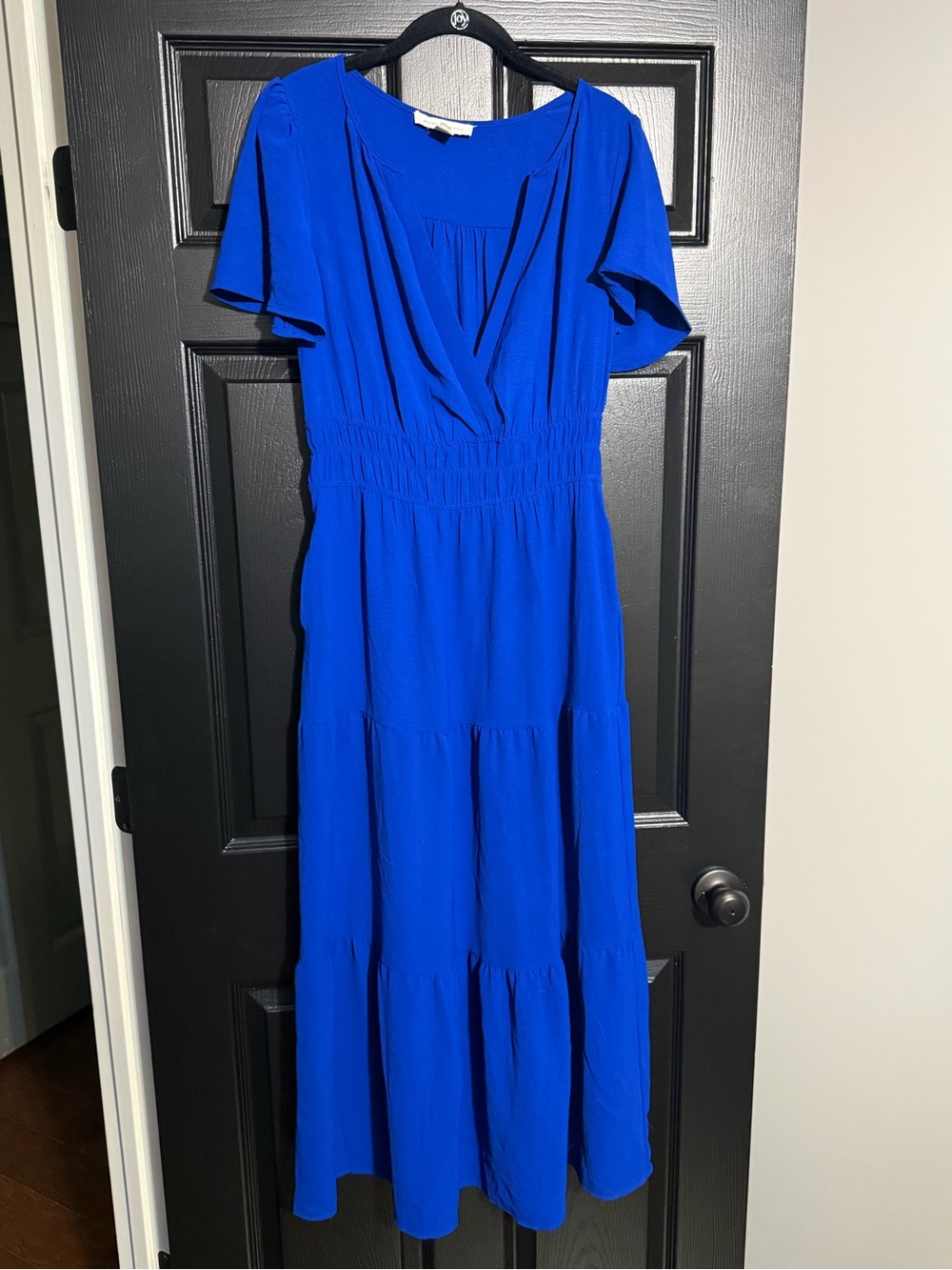 Monteau Cobalt Blue Tiered Maxi Dress